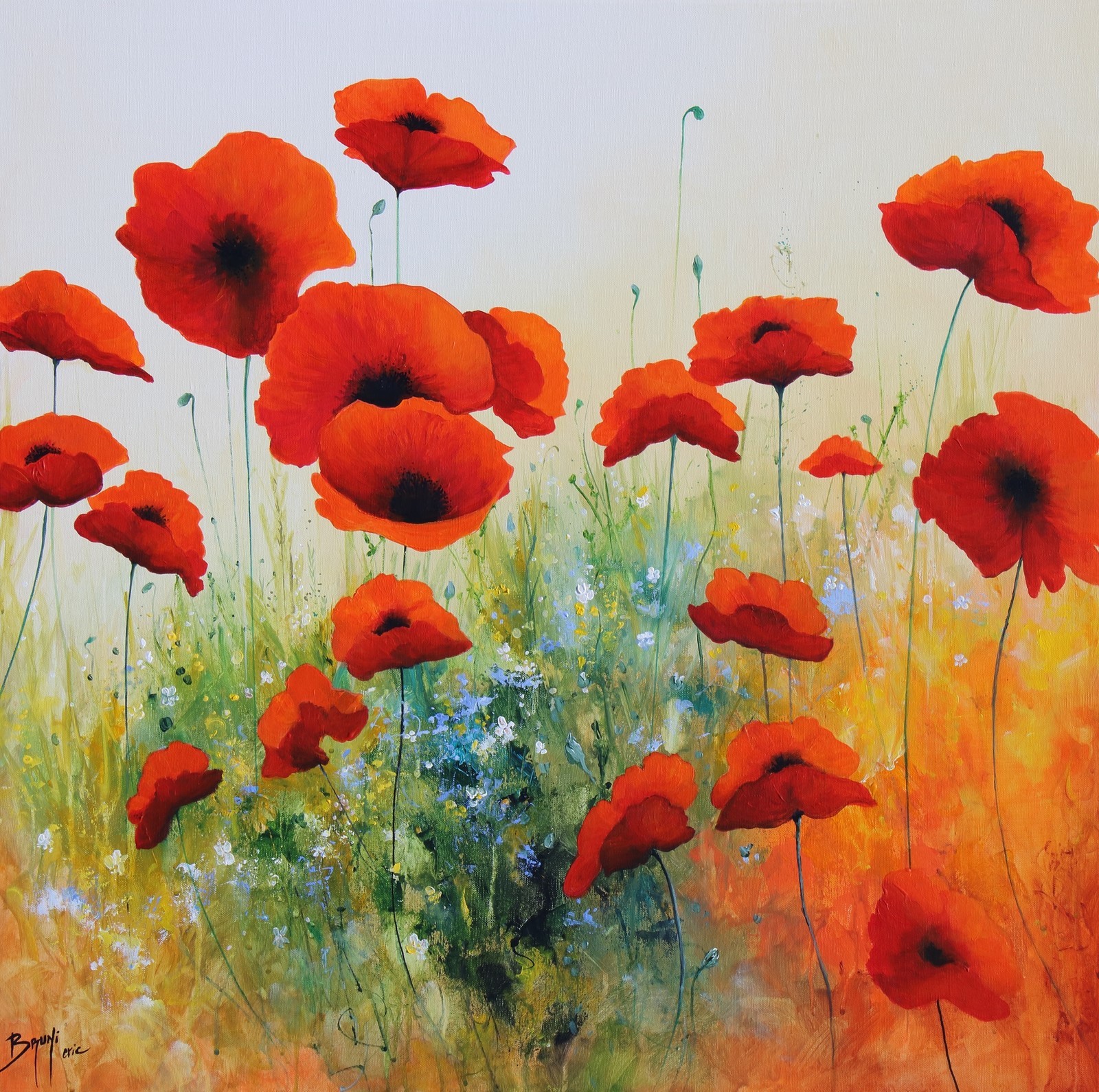 Oeuvre Originale Coquelicots séduisants