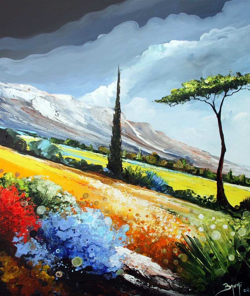 Peinture paysage provençal