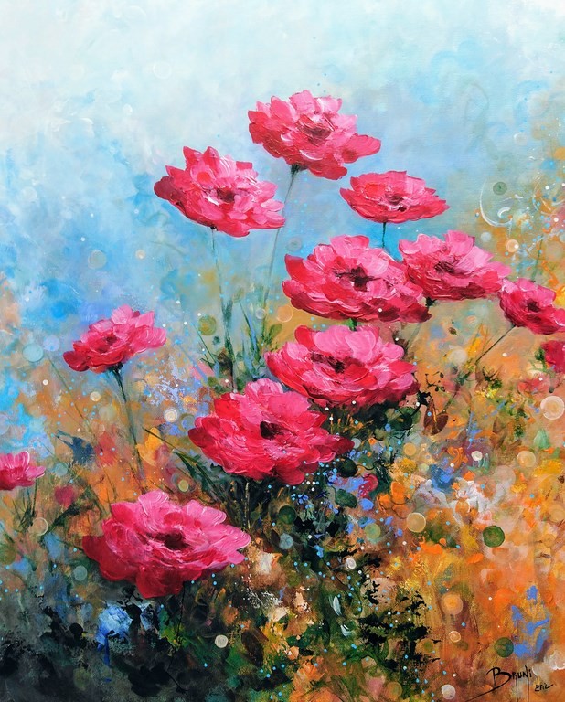Incandescence Florale - Peinture Eric Bruni