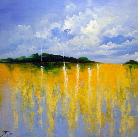 Reflets jaunes sur la lagune -©Bruni Eric.