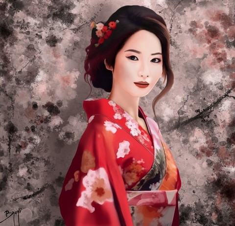 Poster Japanese lady